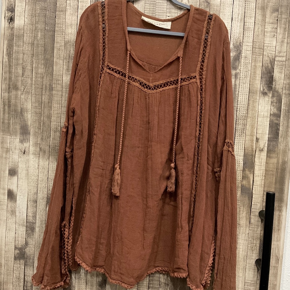 JEN’S PIRATE BOOTY FLOWY BEACHY BOHEMIAN BLOUSE NWOT